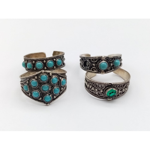 896 - 4x turquoise rings