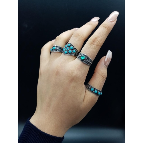 896 - 4x turquoise rings