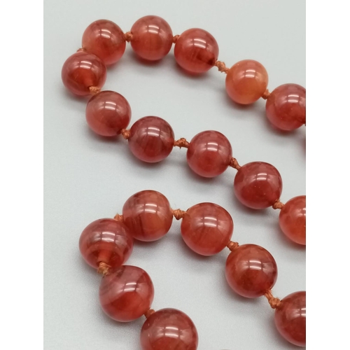 815 - Carnelian beaded necklace 42cm long approx