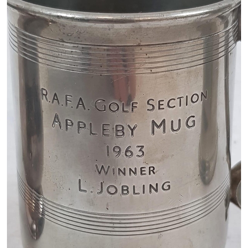 833 - Three Vintage Pewter Tankards and a Hipflask.       Good Condition.