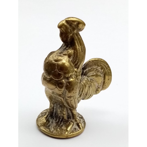 749 - Miniature brass rooster