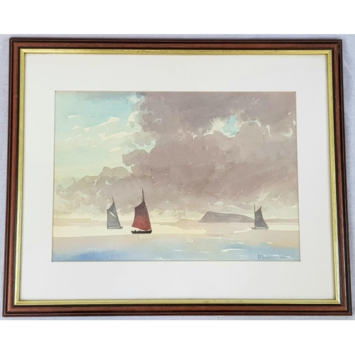 871 - A Trio of WaterColour Paintings by the British artist 
P.Dawson. In frames - 40 x 32, 54 x 44 and an... 