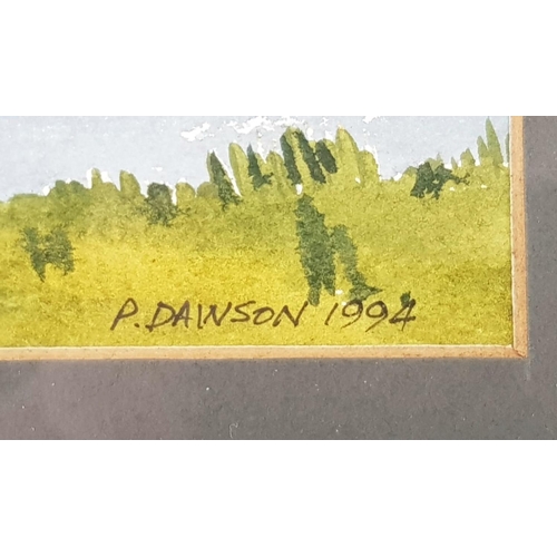 871 - A Trio of WaterColour Paintings by the British artist 
P.Dawson. In frames - 40 x 32, 54 x 44 and an... 