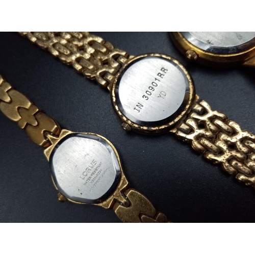 552 - Selection of 5x fashion watches in yellow metal (AF)