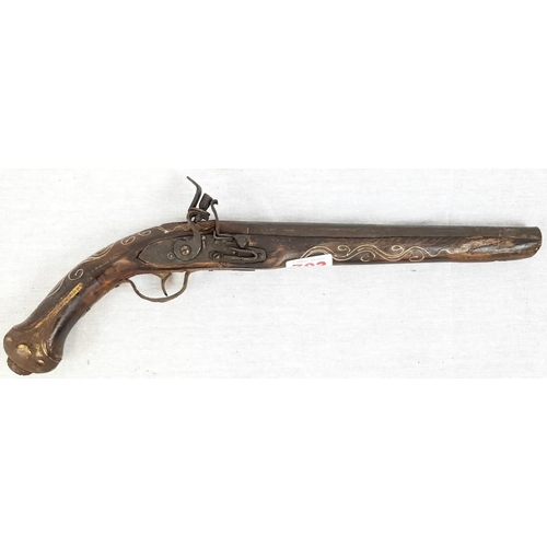 702 - Vintage Reproduction Flintlock Pistol.