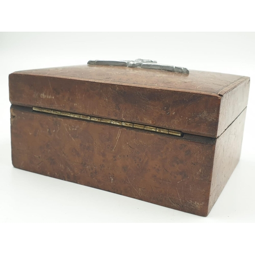 79 - WW2 Period Walnut VENEER BOX adorned with a Waffen SS CAP EAGLE.