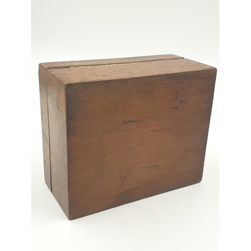 79 - WW2 Period Walnut VENEER BOX adorned with a Waffen SS CAP EAGLE.