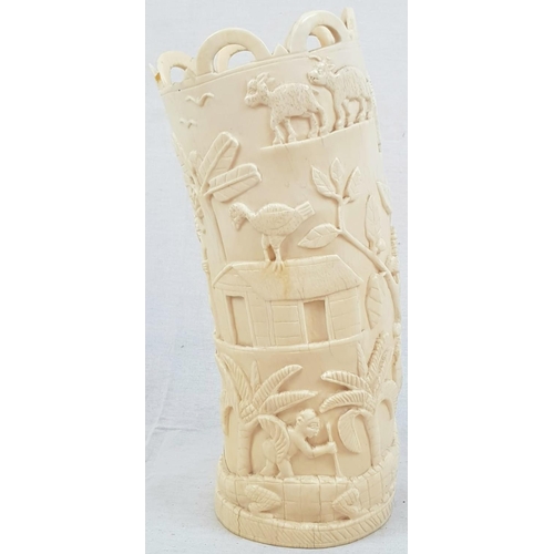 358 - Antique Large African Ivory Hand Carved Cylinder.
33cm. 12.5cm diameter. 2307g