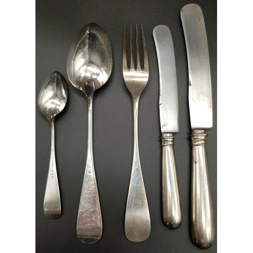 359 - Set of Early German Silver Plated Cutlery by the Famous Solingen Knife Company. 30 Pieces. Original ... 