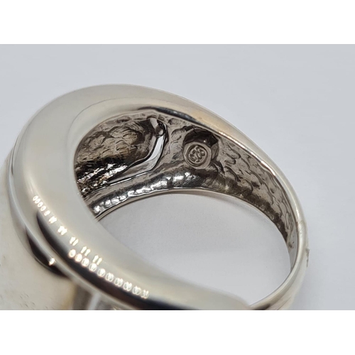 514 - STERLING SILVER FANCY DESIGN RING WEIGHT  11.8G SIZE N