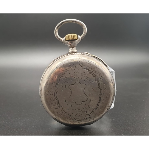 696 - AN EARLY 1900,S FRENCH POCKET WATCH WITH WHITE FACE AND ROMAN NUMERALS (NEEDS ATTENTION, PLUS AN EAR... 