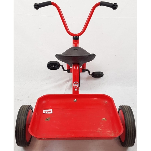 664 - Vintage Winther Kid's Trike. Fixed Tray on Rear. New Peddles. 70cm long. 55cm High