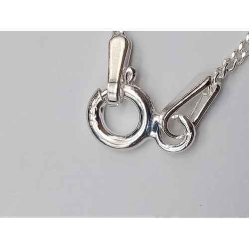 412 - Sterling Silver Stone Set Pendant Necklace on sterling Silver Chain in presentation box.
36cm. 3g