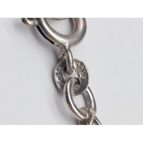 688 - Silver Chain with Hanukkah Pendant.
60cm. 21.58g