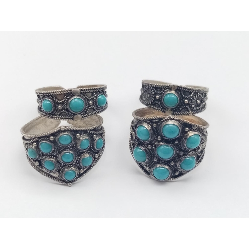 889 - 4x turquoise rings