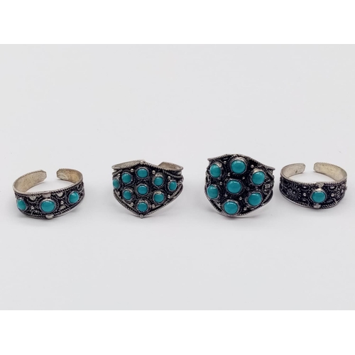 889 - 4x turquoise rings