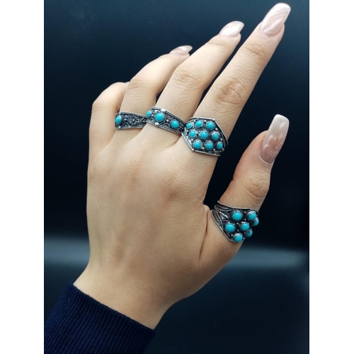 889 - 4x turquoise rings