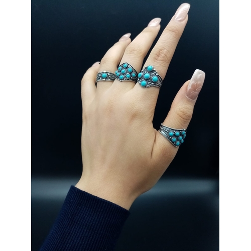 903 - 4x turquoise rings