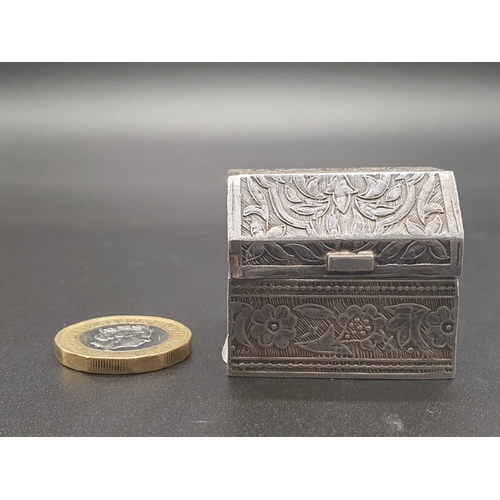 478 - Early Islamic Solid silver Pill Box/Snuff Box. 
3.2 x 3.7 x 3.2.   29.6g