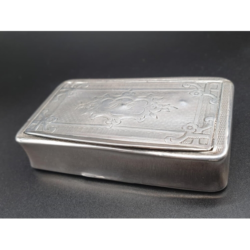 346 - Antique French Gilt Solid Silver 1880s Snuff Box.
7.8cm x 4.5.  54.5g