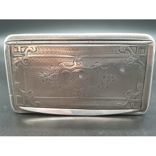 346 - Antique French Gilt Solid Silver 1880s Snuff Box.
7.8cm x 4.5.  54.5g