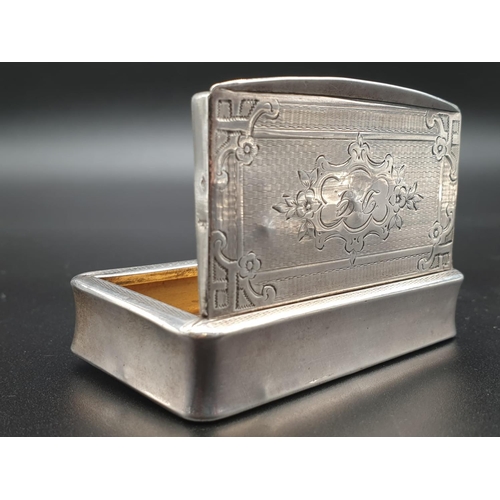 346 - Antique French Gilt Solid Silver 1880s Snuff Box.
7.8cm x 4.5.  54.5g