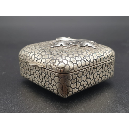 381 - Early Japanese Gilt white Metal Pill Box. 
4.3 x 4.3cm.  36g