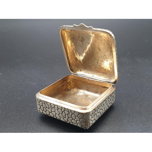 381 - Early Japanese Gilt white Metal Pill Box. 
4.3 x 4.3cm.  36g