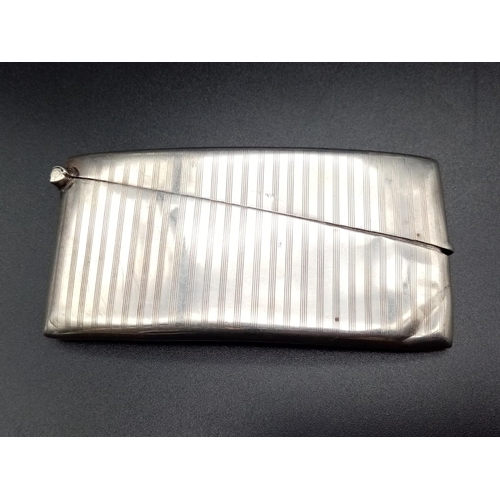 388 - Antique Solid Silver Card Case - Birmingham 1921 Hallmark. 8.5cm.  37g