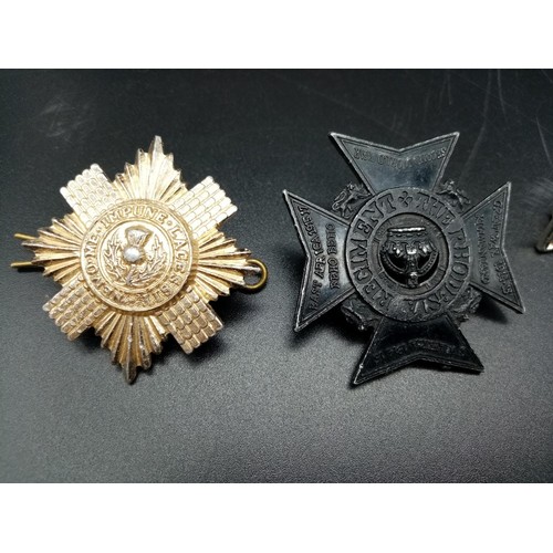 726 - 12 Military Cap and Shoulder Badges, plus one Horse Buckle.