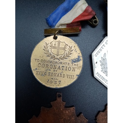 994 - Two Chinese Medals - PLA Badge and Medal Republic Medal and Two 1930s Commemorative coins.