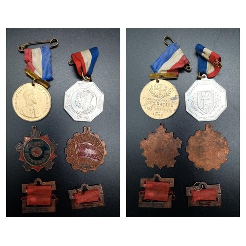 994 - Two Chinese Medals - PLA Badge and Medal Republic Medal and Two 1930s Commemorative coins.