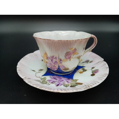 991 - Vintage Japonica Porcelain Cup and Saucer. Beautifully decorated. 8cm diameter.