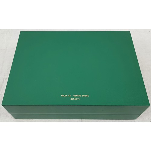 595 - Large Original Rolex Jewellery and Watch Box. Two Layers. Cream Felt Interior - 24 x 17cm. Green Ext... 