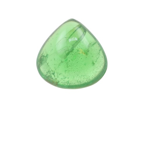 126 - A Natural Green Tsavorite in Pear Cabochon Shape. Total 2.63ct
9.00 x 8.94 x 3.73mm. Come with AIG c... 