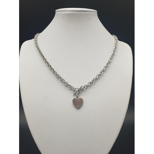 321 - Silver Tiffany Style Necklace and Bracelet. 40cm. 20cm
38.52g total weight