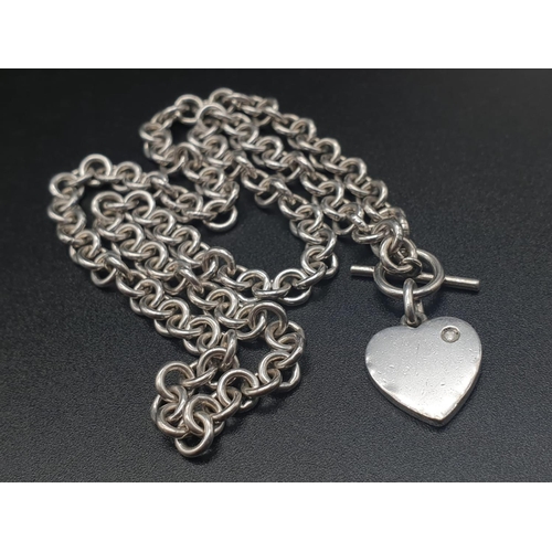 321 - Silver Tiffany Style Necklace and Bracelet. 40cm. 20cm
38.52g total weight