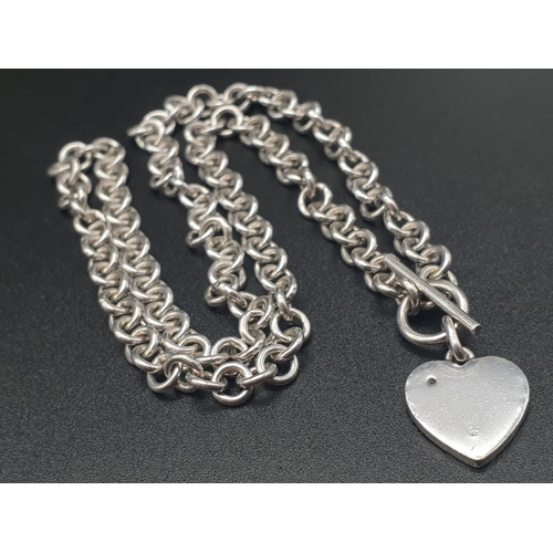 321 - Silver Tiffany Style Necklace and Bracelet. 40cm. 20cm
38.52g total weight