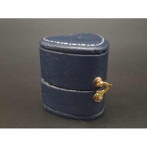 49 - 18k Yellow Gold Diamond Ladies Ring. Size J. 3.11g. Princess cut diamond. Original heart-shaped box.