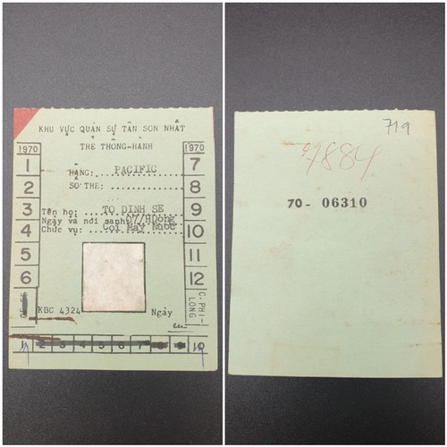 358 - A collection of Vietnam War era (pre 1974) Paperwork and passes allowing Civilian contractors into m... 