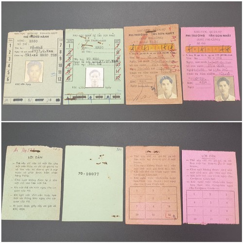 358 - A collection of Vietnam War era (pre 1974) Paperwork and passes allowing Civilian contractors into m... 