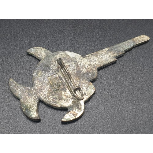 344 - Kriegsmarine U-Boat Cap Badge. Marked Gesch on the rear.