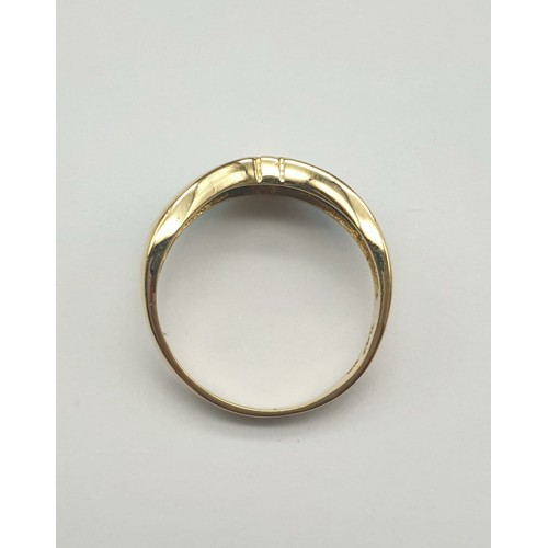 311 - 18K Yellow Gold Turquoise Set Ring. 
3.3g. Size N