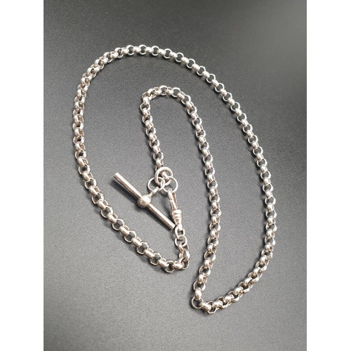 319 - Silver Link T-bar Necklace. 45cm. 20.53g