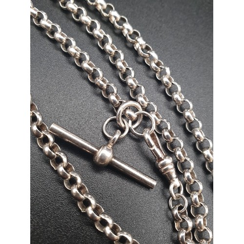 319 - Silver Link T-bar Necklace. 45cm. 20.53g