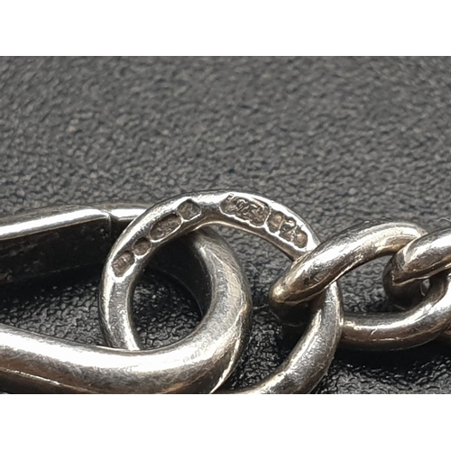 326 - Silver Link T-Bar Necklace. 46cm. 20.93g