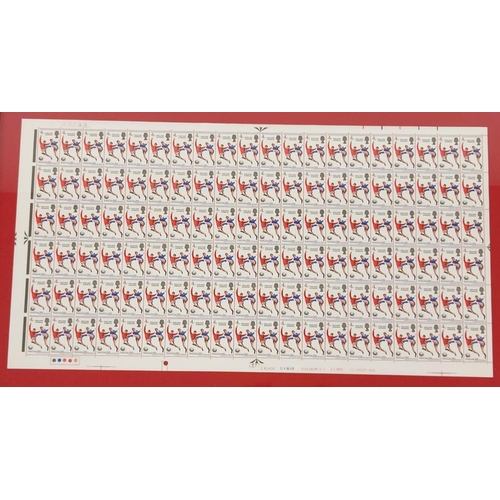 112 - A complete stamp sheet (120 stamps) of the ENGLAND WINNERS WORLD CUP 1966, 4d (fourpenny), with erro... 