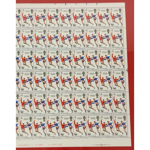 112 - A complete stamp sheet (120 stamps) of the ENGLAND WINNERS WORLD CUP 1966, 4d (fourpenny), with erro... 