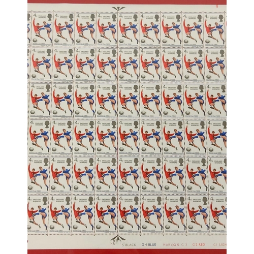 112 - A complete stamp sheet (120 stamps) of the ENGLAND WINNERS WORLD CUP 1966, 4d (fourpenny), with erro... 