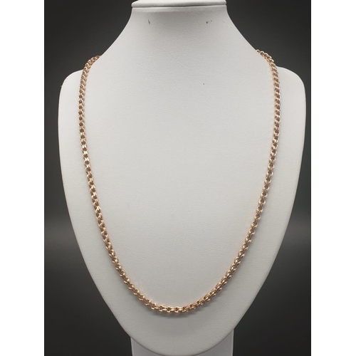 103 - 10ct rose gold cable necklace, length 57cm. Weight 11.3 grams